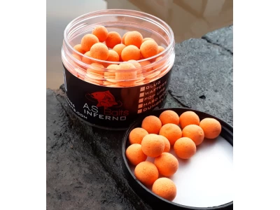 INFERNO 12MM HI VIZ ORANGE POP UPS (Hot Pepperami Fishmeal flavour)
