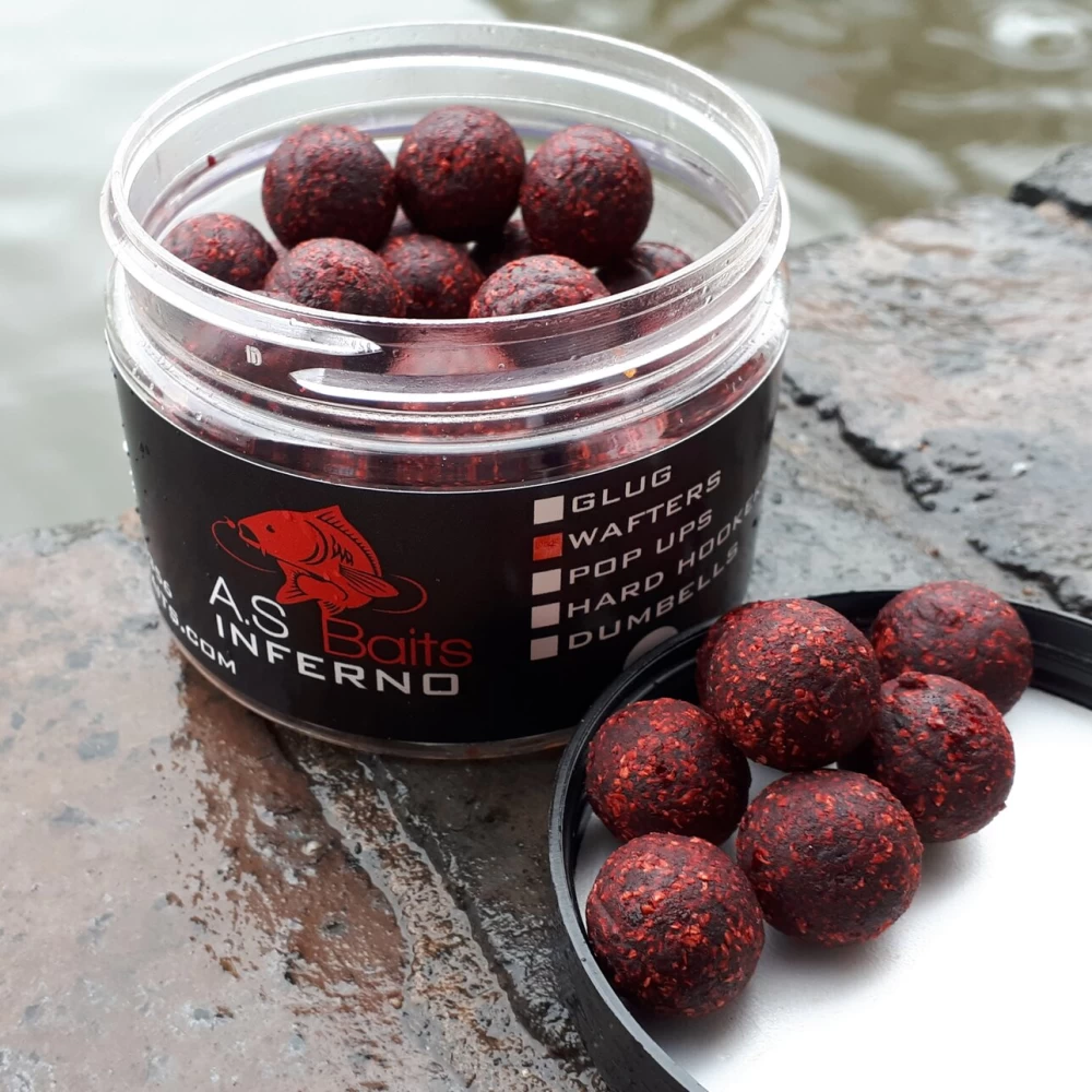 INFERNO 14MM CORK DUST WAFTERS HIGH LEAKING  (Hot Pepperami Fishmeal)