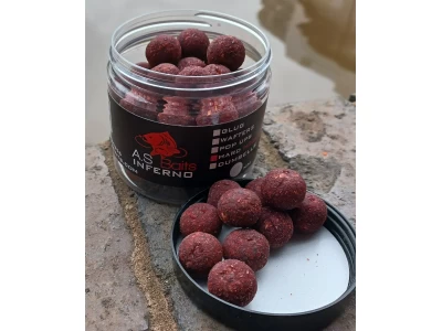 INFERNO 16MM BOOSTED HOOKERS (Hot Pepperami Fishmeal flavour)