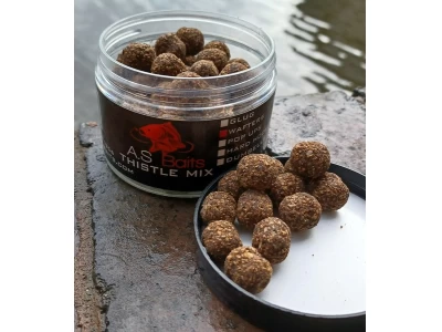 THISTLE MIX 12MM CORK DUST DUMBELL WAFTERS (Squid and Plum aroma)