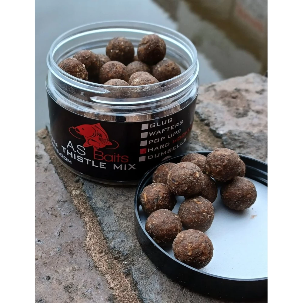 THISTLE MIX 14MM BOOSTED HOOKERS  (Squid and Plum)