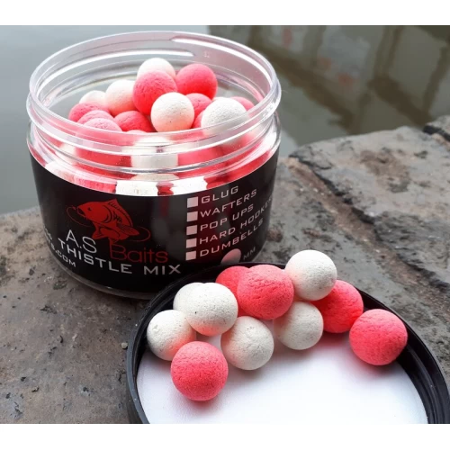 THISTLE MIX WHITE AND PINK HI VIZ PINK POP UPS 12MM  (Squid and Plum)